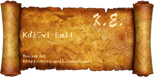 Kövi Emil névjegykártya