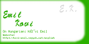 emil kovi business card